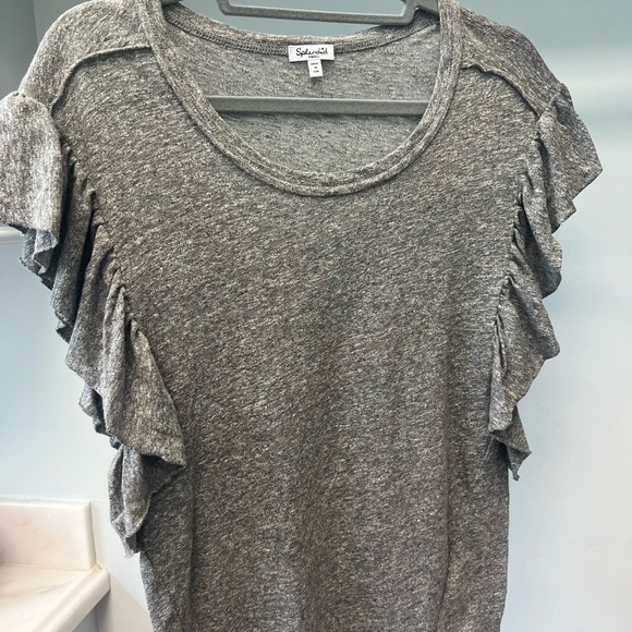 Splendid gray cap sleeve tee with ruffles Size Small - Picture 5 of 5